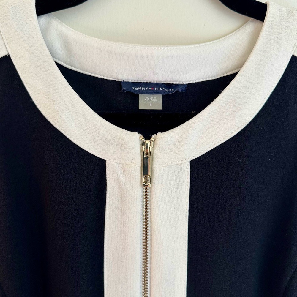 Tommy Hilfiger Colorblock Zip Front Sheath Dress - Picture 2 of 5